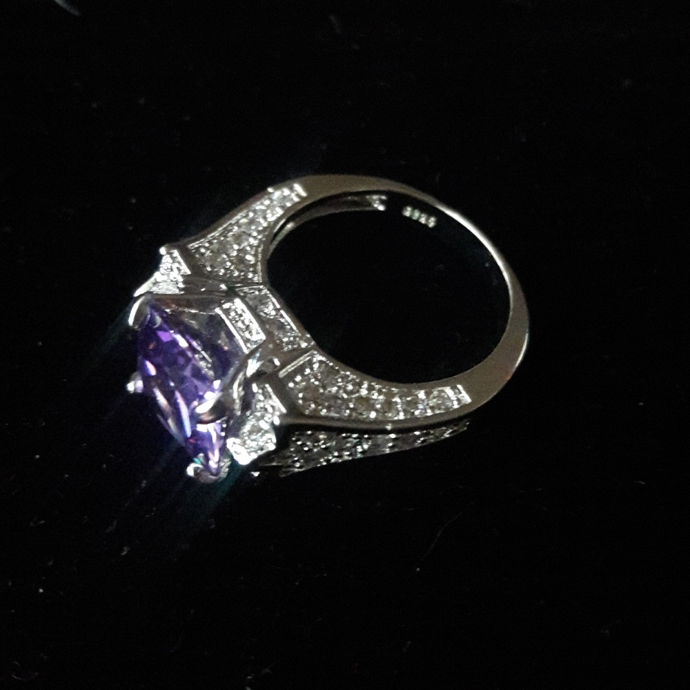 925 sterling silver aquamarine square cut ring